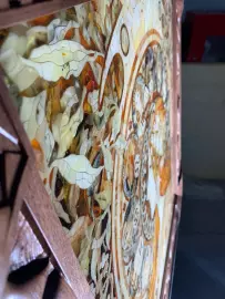 Walnut and amber panels by Alphonse Mucha "Zodiac"